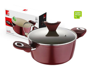 Bergner BG-6594, Saucepan with glass lid Material: Forged Aluminum Size: 24cm 5L