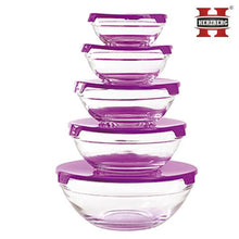 Herzberg HG-5007;Transparent glass bowls Set 10pcs