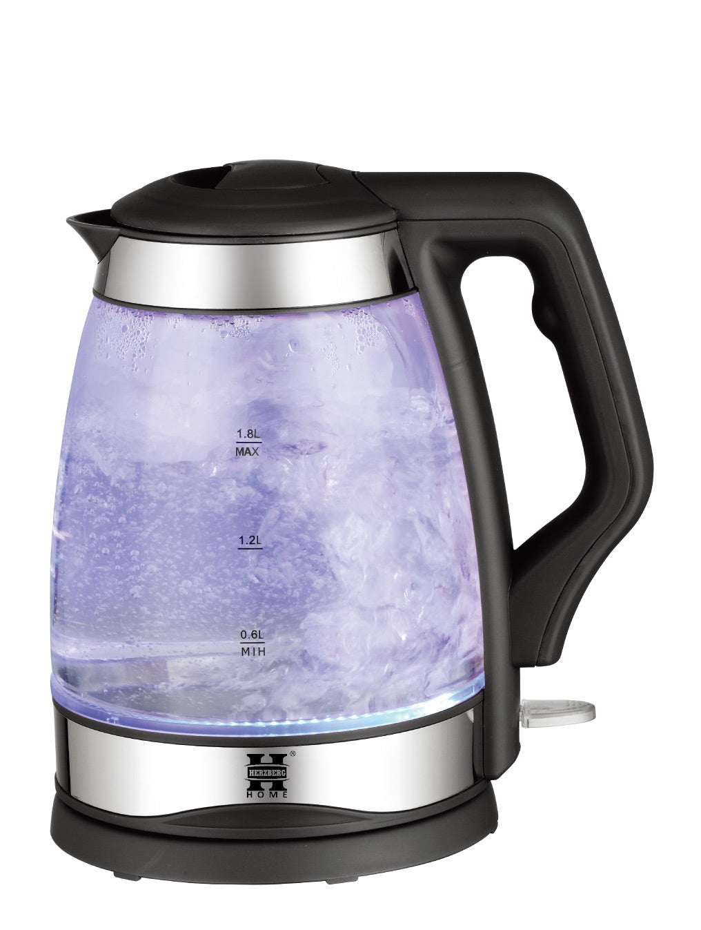 Herzberg HG-5044; Electric kettle with glass 1.8L