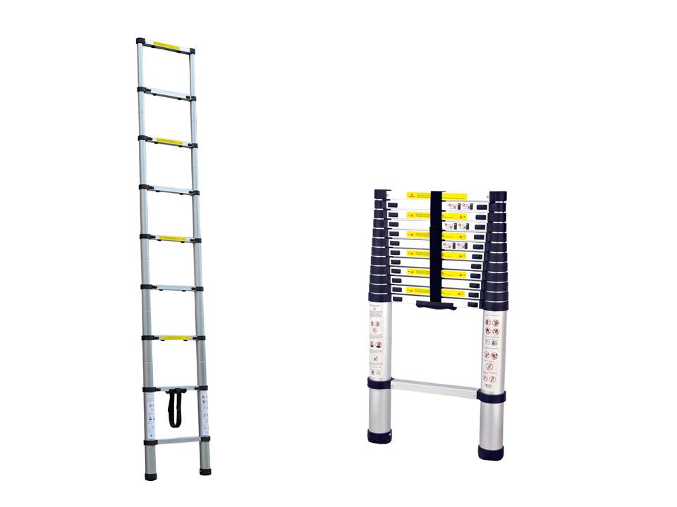 Herzberg HG-5260; 2m60 Aluminum Telescopic Ladder with Anti Slip Footing