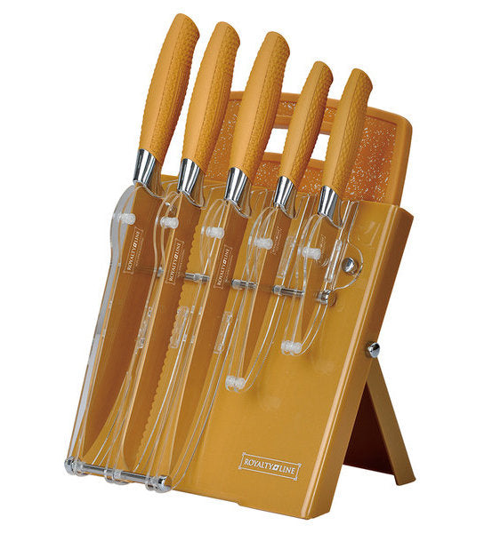 Royalty-Line RL- GLD7ST-W 7PCS Knife Set
