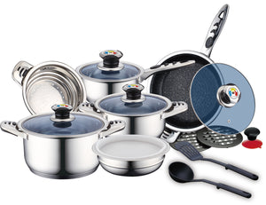 Royalty Line RL-16RGNM; Stainless Steel Cookware Set 16 pcs