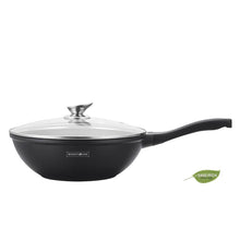 Royalty Line RL-BW32M; Marble Coating Wok with Glass Lid 32 cm