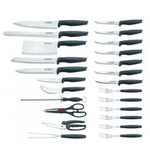 Set of 24 pieces of stainless steel knives