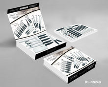 Set of 24 pieces of stainless steel knives