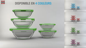 Herzberg HG-5007;Transparent glass bowls Set 10pcs