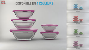 Herzberg HG-5007;Transparent glass bowls Set 10pcs
