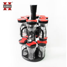 Herzberg HG-6004; Spice rack with 12 glass jars