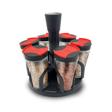 Herzberg HG-6005; Spice rack with 6 glass jars