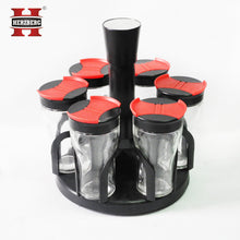 Herzberg HG-6005; Spice rack with 6 glass jars
