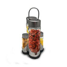 Herzberg HG-6006; Spice rack with 6 glass jars