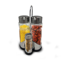 Herzberg HG-6006; Spice rack with 6 glass jars