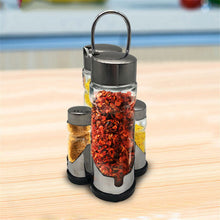 Herzberg HG-6006; Spice rack with 6 glass jars