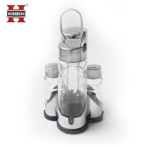 Herzberg HG-6006; Spice rack with 6 glass jars