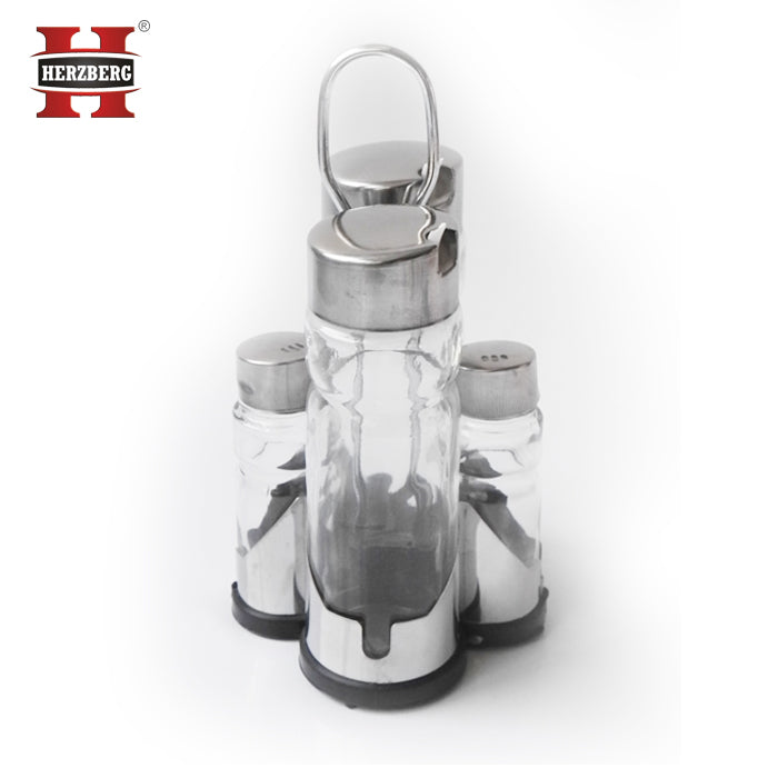 Herzberg HG-6006; Spice rack with 6 glass jars