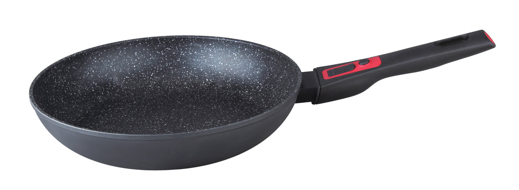 Herzberg HG-7024FP; Frying pan in marble coating with a removable handle 24 cm