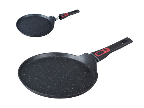 Herzberg HG-7028CP; Crepe maker in marble coating with a removable handle 28 cm