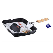 Peterhof PH-25321; Rectangular grilling pan with folding handle, Aluminum 34 cm