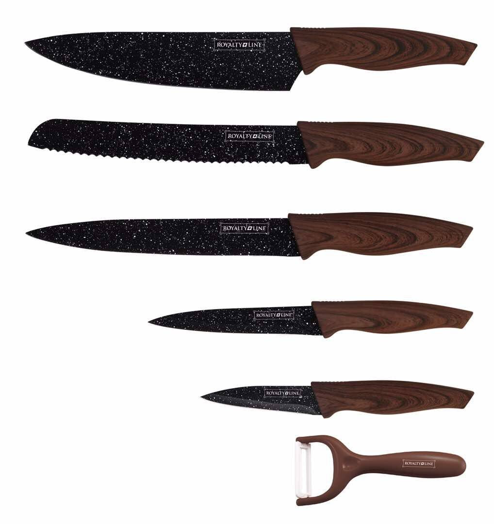 Royalty Line RL-WD5D; Stone cladding knife set with stone claddin 5pcs